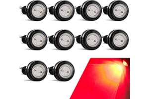 YIFENGSHUN 10PCS Alto Poder 23mm 9W Luz de ojo de águila Luz LED Para Automóvil Moto Luz Diurna Eagle Eye DRL Luces de Marcado (Rojo)