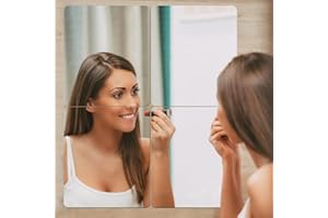 LARBER 4 Piezas Espejos Adhesivos de Pared,30x35cm Espejos Decorativos de Pared sin Marco, Espejo Pegatina no de Vidrio para Puerta Armario,Recibidores,Baño,Gimnasio