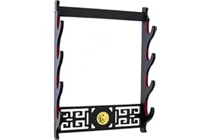 FOXSMZZ Porta spada Katana staffa da parete Samurai Spada Telaio Display Frame Red Velluto China Tai Chi Style (4 strati)