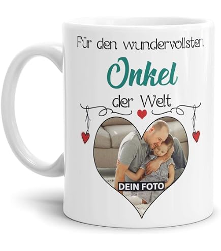 Personalisiert Onkel-Tasse Mit Kindernamen & Geburtsjahren – 300 Ml Keramiktasse, Spülmaschinenfest