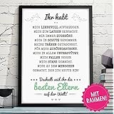 IHR HABT MICH AUFGEZOGEN - BESTE ELTERN hochwertiger Kunstdruck in A4 mit schwarzen Rahmen als persönliches und originelles Geschenk für Deine Eltern zum Geburtstag, Hochzeitstag oder als Danksagung