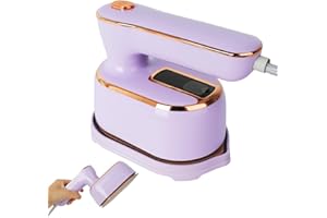 Mini Steam Iron, Flexiver 1000W Foldable Handheld Steam Iron, Ceramic Nonstick Soleplate, 20s Fast Heat Up Support Dry and Wet Ironing, Portable Steamer for Clothes for Home and Travel