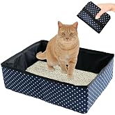 Foldable Travel Cat Litter Box, Portable Travel Cat Litter, Waterproof, Easy to Clean for Kittens, Rabbits for Domestic Use,