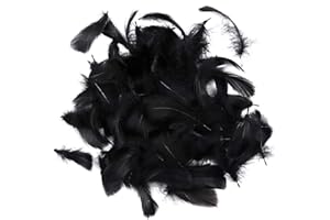Suneast 100 Stücke Federn Dekoration Natürliche Gänsefedern Weiche Crafts Feather Indianer Federn für Traumfänger Basteln, Kostüme Hüte Schmuck Deko, DIY Ohrring - Schwarz, 8-12cm
