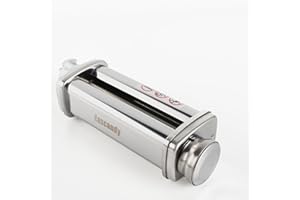 Eascandy Laminoir à Pâtes pour Kenwood Mixer | Accessoire à Pâtes en Acier Inoxydable Compatible avec Robot Culinaire kMix | 8 Épaisseurs Réglables 0,3-2mm