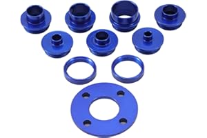KATSU TOOLS KATSU 10Pcs Aluminum Alloy Router Guide Bush Bushing Set, Metric Size High Precision Router Template Guide Lock Nut and Adapter Kit 105438
