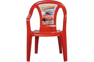 Ipae-Progarden S.P.A. Silla apilable para niños monobloque, Made in Italy, con fantasía de Disney, 38x38x52cm, Color Rojo