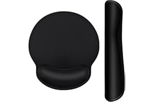 TEKXDD Keyboard Wrist Rest Mouse Mat Set, Ergonomic Wrist Rest Keyboard and Mouse Set, Padded Memory Foam | Cushion Support | for Computer Laptop Home Office Gaming Black