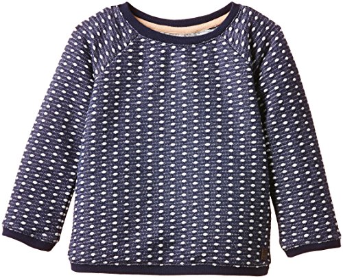 Carrément Beau Baby Girls Polka Dot Crew Neck Long sleeve Sweatshirt -  Blue - 24 Months