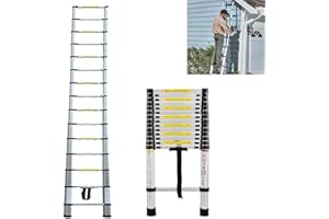 EFAN Scala Telescopica 4 metri, Scaletta Estensione in Alluminio, Scala Pieghevole Portatile, Scala Multiuso Carico Massimo 330lbs/150kg