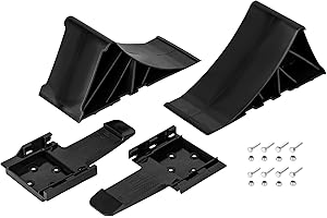 AUTOLIGHT 24 2er Set Unterlegkeile mit Halter und Befestigung Bremskeile Hemmschuhe Stütze für PKW Anhänger und Wohnwagen bis 1,6 Tonnen Achslast