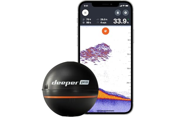 Deeper PRO Sondeur Portable – Sondeur pour Kayak ou Float Tube sans fil Wi-Fi