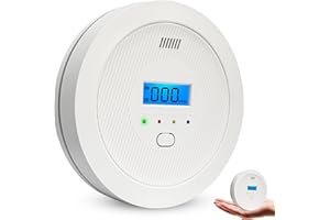 FENARY 10 Year Life Carbon Monoxide Detector and Alarm,CO Alarm for Home Office with LCD Digital Display,CO Detector Monitor Battery Powered with Test Button(Not included Batteries)