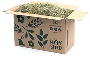 The Hay Shed Natural Timothy Hay for Small Pets – Barn Dried, Dust Free, High Fibre, Long Stem First & Second Cut Natural Feeding Grass for Rabbits, Guinea Pigs, Hamsters, Chinchillas – 5kg