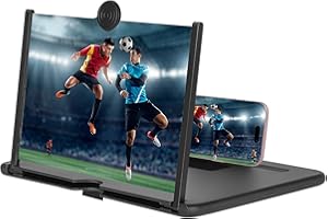 HUGWAIT Handy Bildschirmlupe 10 Zoll, 3D HD Handylupe, Bildschirmlupe für Smartphones, Bildschirmvergrößerung Faltbarer für Alle Smartphones, Handy Bildschirm Lupe Ideal für Filme, Videos und Gaming