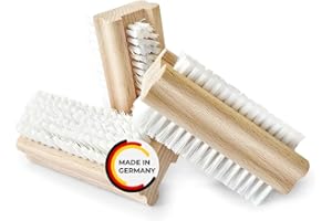 Peggy Perfect Nagelbürsten 3er Set – Handbürste Handwaschbürste aus zertifiziertem Buchenholz mit Kunstfiberborsten hart & weich. Kinder Handbürste – Fingerbürste – Fingernagelbürste & Handwaschbürste