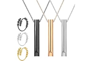 QJFHURB 6pcs Anapana Atmungshalskette Rauchfrei Hoki Halskette Gegen Angs Anapana Atemübungsgerät für Meditation, Entspannung, Beruhigung, Verlangsamung des Atems