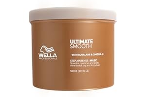 Wella Professionals Ultimate Smooth Masque capillaire nourrissant à base de squalane et d'oméga-9 pour cheveux secs, ternes et frisés (500ml)