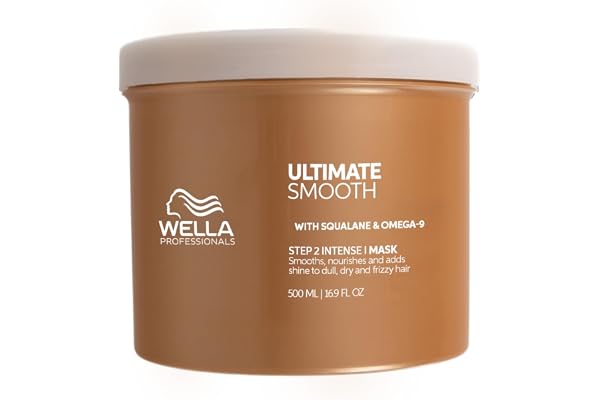Wella Professionals ULTIMATE SMOOTH Masque capillaire nourrissant à base de squalane et d'oméga-9 pour cheveux secs, ternes et frisés (500ml)