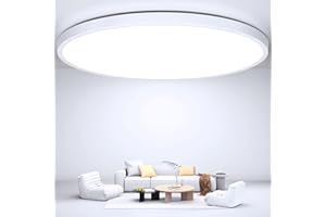 OUILA Lámpara de Techo Ø30cm 2400lm 6500K Blanco Frio. Plafón Led, Redondo, 24W, Luz Moderna, Para Oficina Cocina Comedor Balcón Baño
