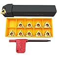 ASZLBYM 3/4" Lathe Tool Threading Insert Turning Tool Holder SER2020K16 with Indexable Threading Turning Insert 16ER AG60 Cutting Insert Blade