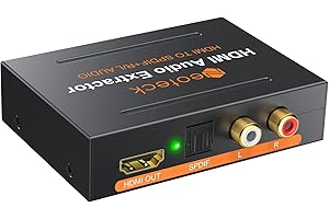 Neoteck HDMI Audio Extractor HDMI zu Optische SPDIF Toslink Konverter + HDMI Video Adapter Splitter Verteiler mit Power Adapter-dac HD Digital zu Stereo R/L Audio Extractor für Blu-ray DVD Player