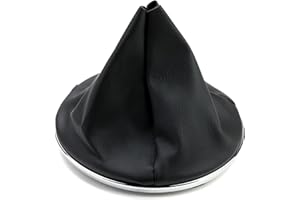 MIUNPRI Copertura Antipolvere per Cambio Auto per Copertura Antipolvere per Leva del Cambio dell'auto in Pelle Colore Nero e Cromato