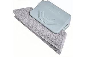 ‎JERPSEN Fensterschienen-Reiniger, handgehaltenes Fensterrillen-Reinigungsbürsten-Werkzeug-Set für Fenster-Gleitspalt-Fliesenlinien-Jalousien, Auto-Lüftungsschlitze (grau)