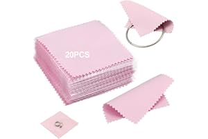 QTTVBTNA 20 Stück 8 x 8 cm Silberputztuch, bunte Schmuck-Poliertücher Schmuckreinigungstücher Poliertücher für Silber, Gold, Platin, Brillen, Uhren, Silberschmuck und Perle