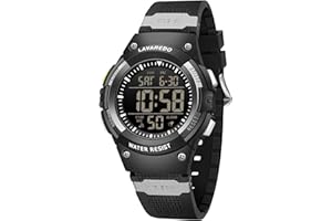 Timever Montre Enfant Garcon Digitale Sport avec Bracelet en Silicone,Étanche 5 ATM,Alarme,Chronomètre,Date,Eclairage,Compte à rebours,Dual Time