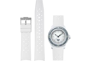 Niziruoup Correa para Reloj Blancpain X Swatch, estilo Tropical 22mm extremo curvado suave y elástica correa de goma silicona de repuesto para Swatch Blancpain Fifty Fathoms con kit de herramientas