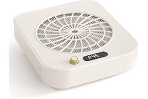 GJCrafts Collecteur de Poussière pour Ongles, Machine d'Aspiration Professionnelle, Outil de Manucure avec Filtre Anti-déversement (Blanc)