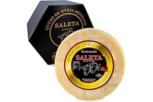 AMAISSO Fromage de brebis entier semi-affiné gourmet Saleta (1,3 kg) | Fromage Manchego artisanal | Coffret Cadeau Premium d’Espagne