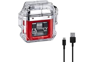 SKRFIRE Electronic Lighter Windproof Waterproof Lighter Arc Lighters LED Power Display Type-C Rechargeable Lighters Outdoor for Boyfriends and Friends（Red）