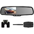 AUTO-VOX Wireless Reverse Camera Kit Car Backup Camera with Rear View Mirror Monitor and IP68 Waterproof Reversing Camera 6 LEDS Super Night Vision Back Up Car Camera Kit Easy Installation