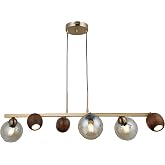 Lucea JAMO 3+3 ANTIQUE LACQUER SEQUENTIAL CHANDELIER 3XGU10+3XE27