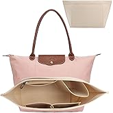 Bag organizer for Longchamp L, Longchamp bag organizer, multi-pocket felt bag organizer, wallet organizer (beige, L