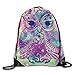 Produktbild nutolip Beam Mund buntem Eulen Rucksack Rucksack Rucksack, Neuheit Persönlichkeit Travel bag-17 * 35,6 cm