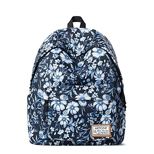 Artone Daisy Fashion Padded Fashion School Bag Daypack Casual Backpack With Laptop Compartment Blue