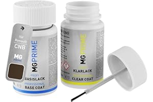 ‎MG PRIME MG PRIME Autolack Lackstift Set für Renault CNB Brun Moka Metallic/Mokka-Braun Metallic Basislack Klarlack je 50ml