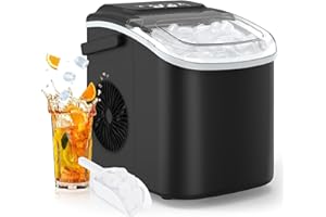 PALINTH Eiswürfelmaschine, Eiswürfelbereiter 9 Würfel in 6 Minuten fertig, Selbstreinigende Kleine Eiswürfelmaschinen mit tragbarem Griff für Küche, Büro, Bar und Party (1.2L)