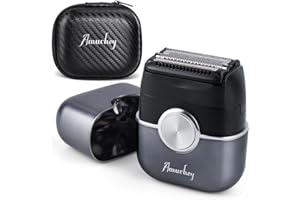 ‎AMURHEY Mini Rasierer Herren Elektrisch mit Reiseetui, [2025 New] Leichter Elektrischer Rasierapparat IPX7 Nass-& Trockenrasierer für Männer, Elektrorasierer mit Langhaartrimmer und Folienscherkopf