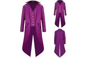 NFAOEGJ Disfraz medieval para hombre, estilo victoriano, steampunk, gótico, vintage, disfraz de Halloween