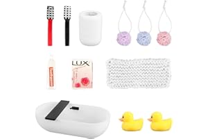 KAEMPE Accessori Per Elfo Dispettoso Natale, 12 Pezzi Kit Da Bagno In Miniatura Per Porta Elfi Natale Casa Delle Bambole, Decorazione Natalizia Per La Porta Degli Elf, Set Da Bagno Per Casetta Elfo