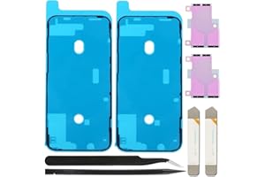 ZHUROUPU Pegatina Adhesiva precortada de 7pcs Compatible con para iPhone 12 Pro MAX, LCD Pantalla Adhesiva y Cinta de Adhesivo de Pegamento de bater￭a Interna (6.7 Pulgadas/Negro)