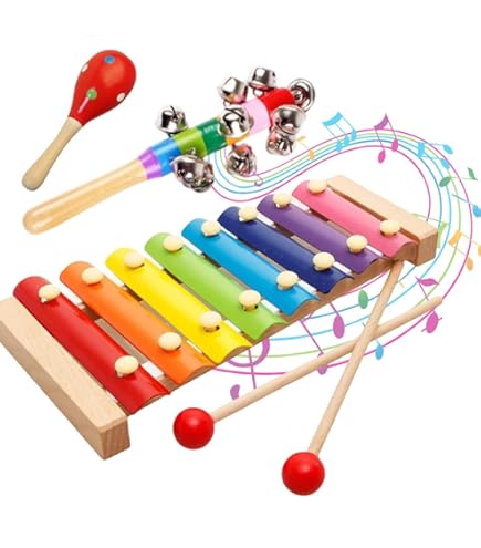 Xilofono Legno 5 Note Per Bambini - Strumento Musicale Montessori, Design Colorato, Con Martello - Foto 12