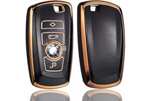 Juttzzei BMW Key Cover for BMW 1 2 3 4 5 6 7 Series X3 X4 M2 M3 M4 M5 M6 GT3 GT5 , BMW X3 Key Fob Cover, Soft TPU Silicone BMW X4 Key Fob Cover - 4 Bottons (Black)