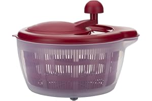 Westmark Essoreuse à Salade, Capacité : 5 litres, ø 26 cm, Plastique, sans BPA, Fortuna, Couleur : Transparent/rouge, 243222ER