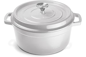 ‎OTTIA OTTIA Gusseisen Topf, 3-lagige Emaille, 26cm groß, 5 Liter. Bräter, Schmortopf mit Deckel, Gusseisen Bräter, Bräter Induktion, Emaille Topf, Bratentopf, Brottopf. mit Garantie und Zubehör aus Hamburg