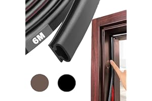 Gomma Guarnizione Finestre, HASA zone 6m D-forma Guarnizione Porta Finestra per 2,5-6 Millimetri Gap, Guarnizione per Legno/Metallico Porta/Telai Delle Finestre, Nero